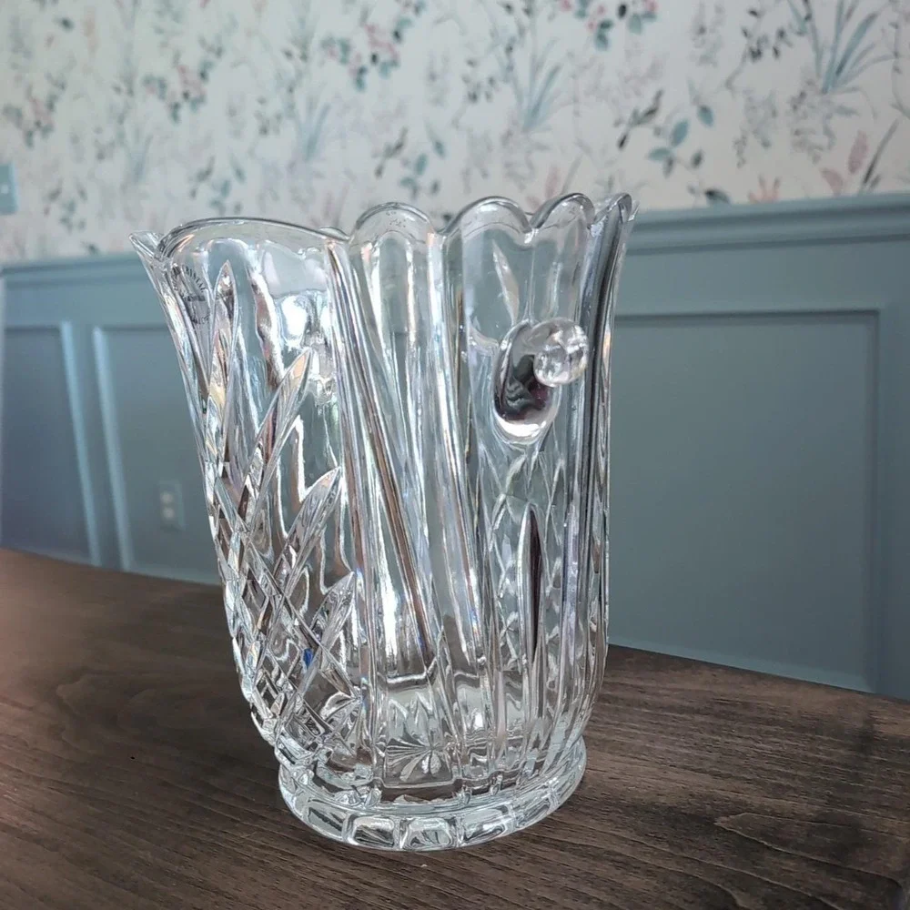 Vintage Towle Imperial Crystal 24% Lead Crystal Wine Chiller Ice Bucket Slovakia